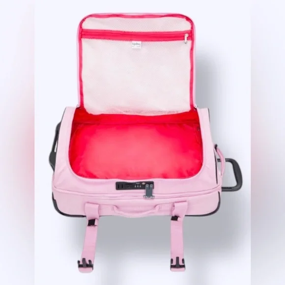 Kipling Aviana Suitcase S Travel Bag Rolling Carry-On Duffle & Luggage Lock Pink - Picture 8 of 12